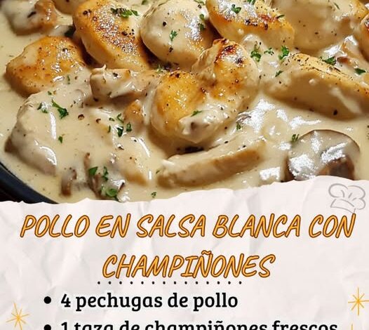 Pollo en Salsa Blanca con Champiñones Pollo en Salsa Blanca con Champiñones