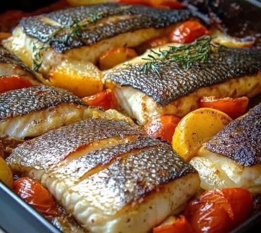 Pescado al Horno con Verduras Pescado al Horno con Verduras
