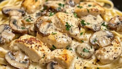 Pasta de Pollo y Champiñones en Salsa de Crema