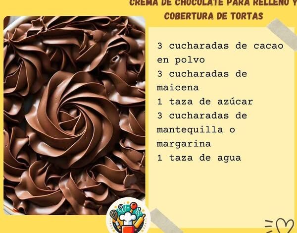Crema de chocolate para rellenar y cubrir tortas