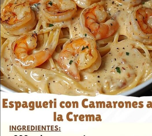 Espagueti con Camarones a la Crema Espagueti con Camarones a la Crema