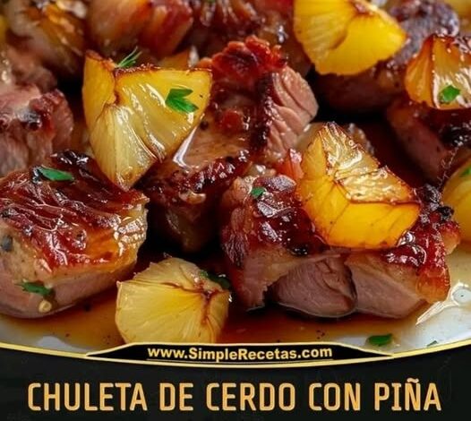 Chuleta de Cerdo Con Piña Chuleta de Cerdo Con Piña