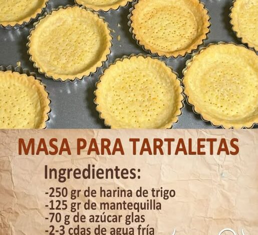 MASA PARA TARTALETAS MASA PARA TARTALETAS