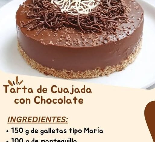 Tarta de Cuajada con Chocolate Tarta de Cuajada con Chocolate
