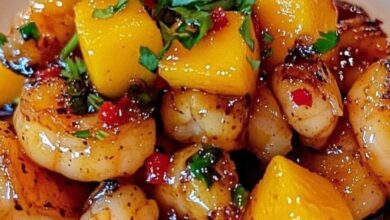 camarones en salsa de mango