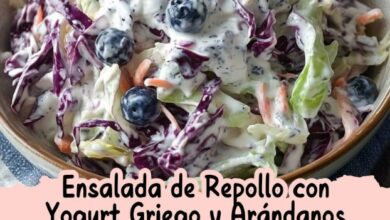 Ensalada de Repollo con Yogurt Griego y Arándanos