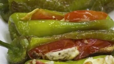 Pimientos Verdes Italianos Rellenos al Horno